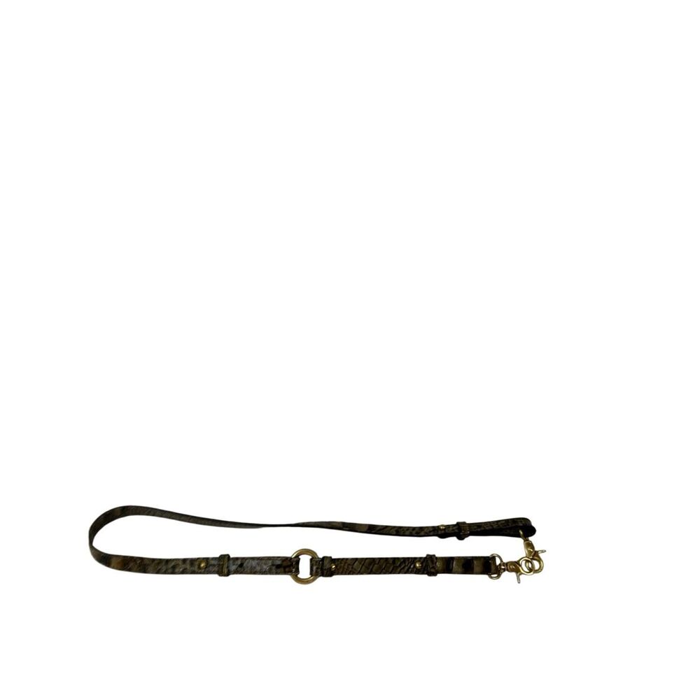 Brahmin embossed leather replacement strap green croc hooks 34" long adj accesso